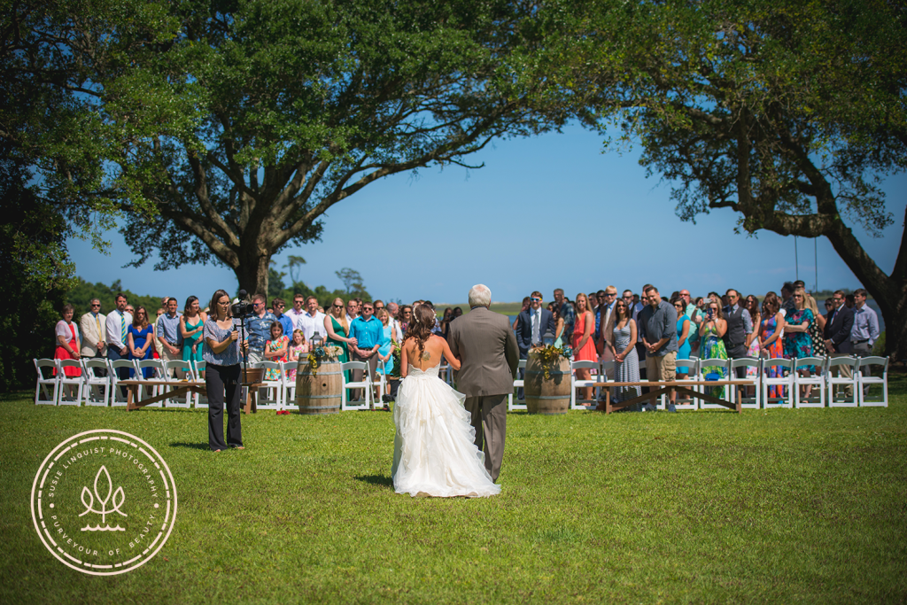An afternoon waterfront wedding ceremony at Marker 137